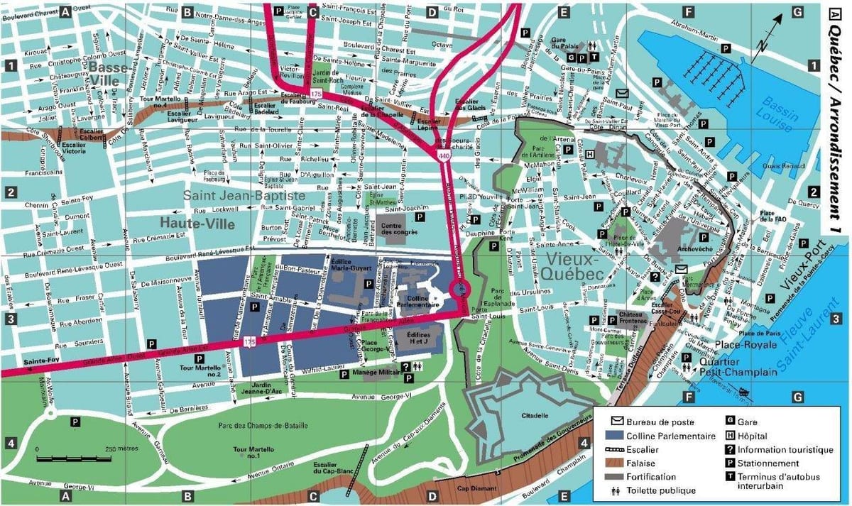 De la Ciutat de Quebec barris mapa