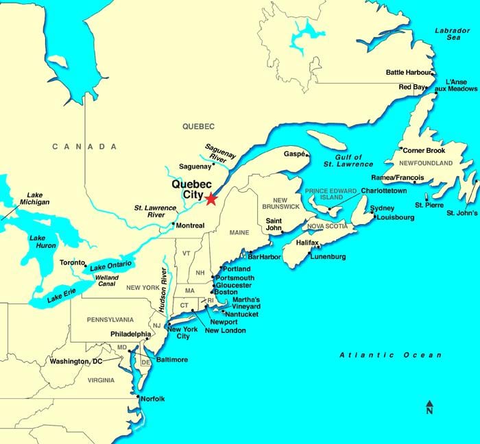 De la Ciutat de Quebec mapa de canadà