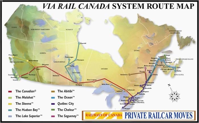 Mapa de la Ciutat de Quebec de l'estació de tren
