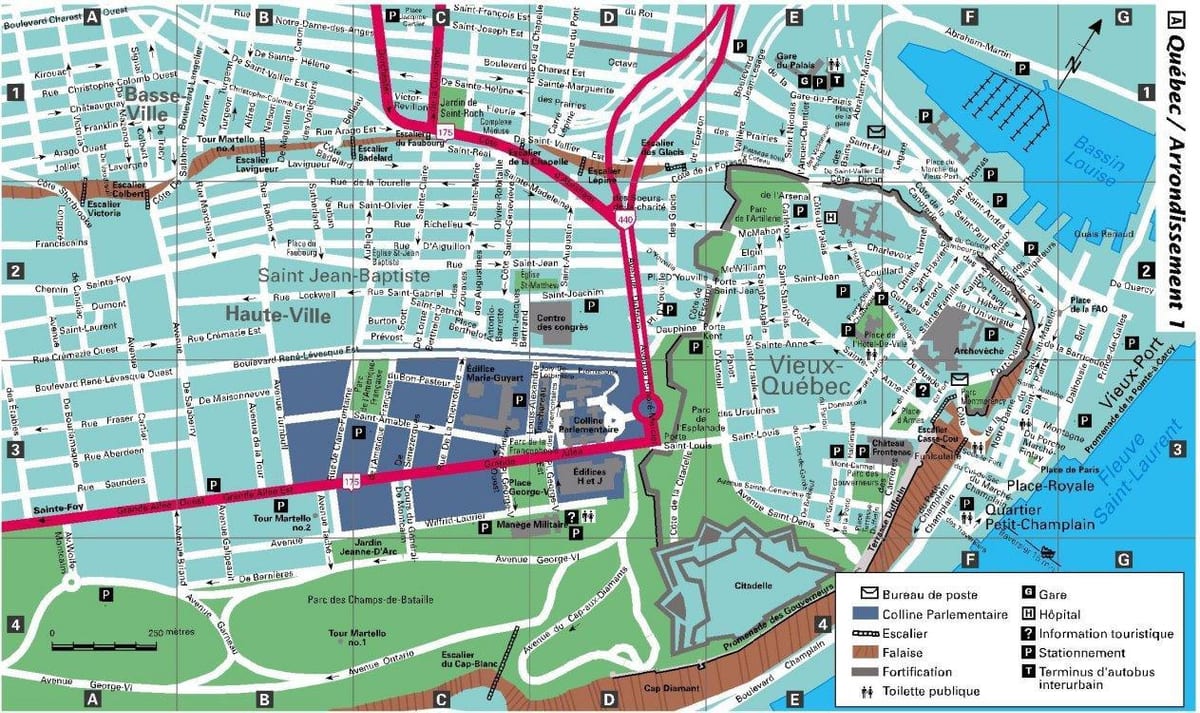 Mapa de la ciutat de Quebec