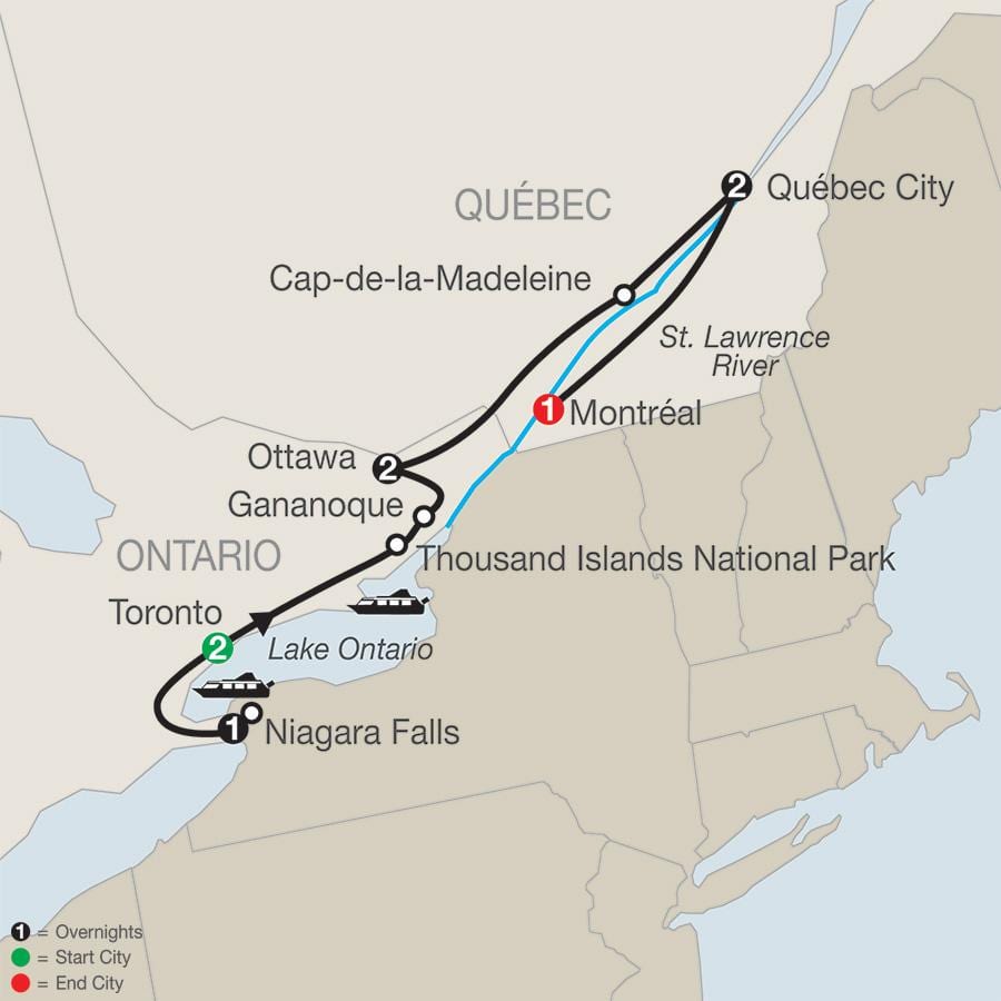 Mapa del Quebec de canadà, amb les ciutats