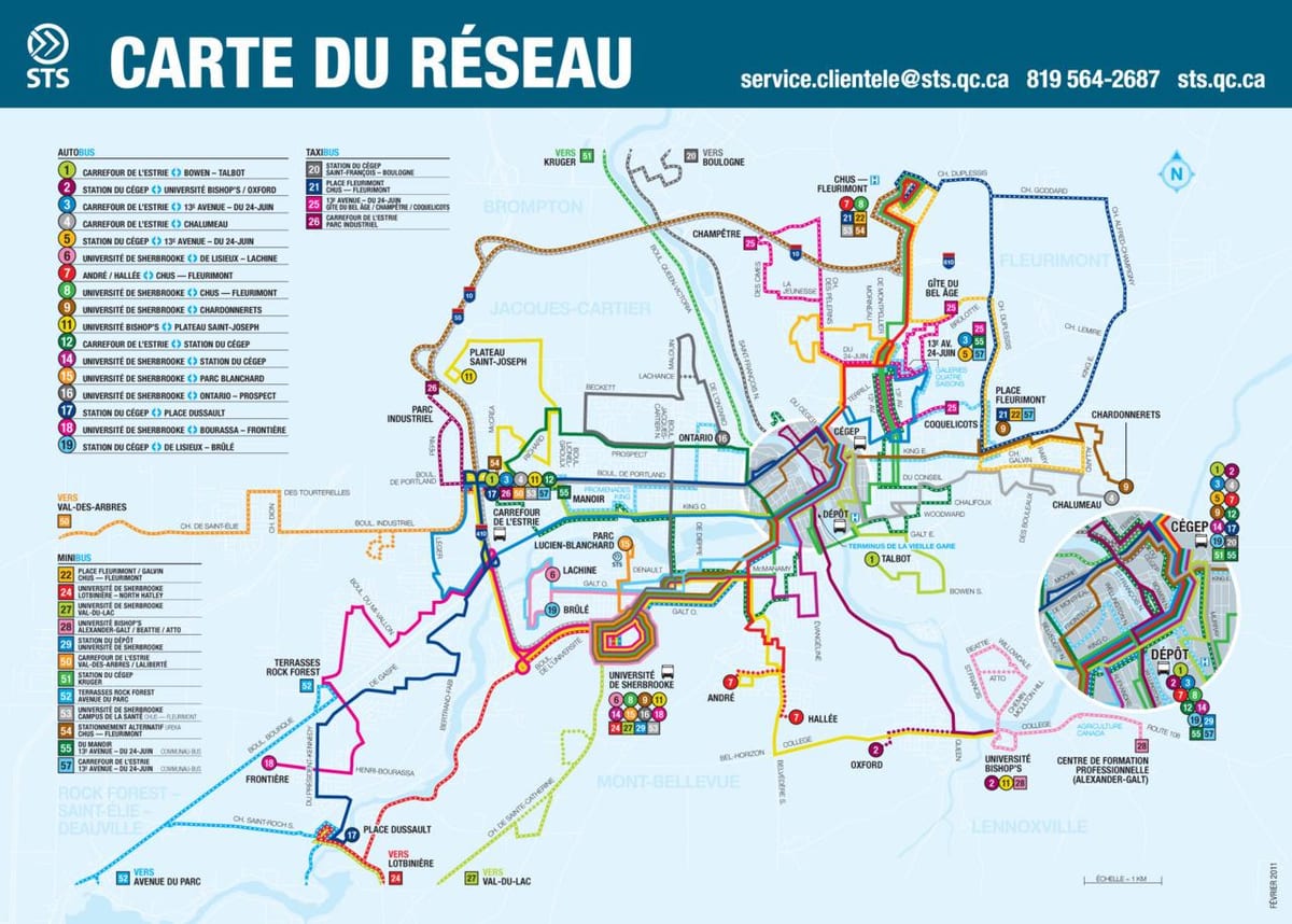 Mapa del Quebec bus