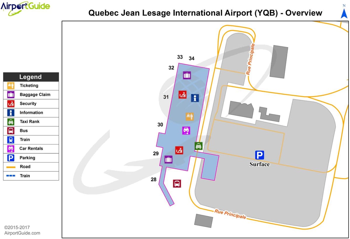 yqb mapa de l'aeroport