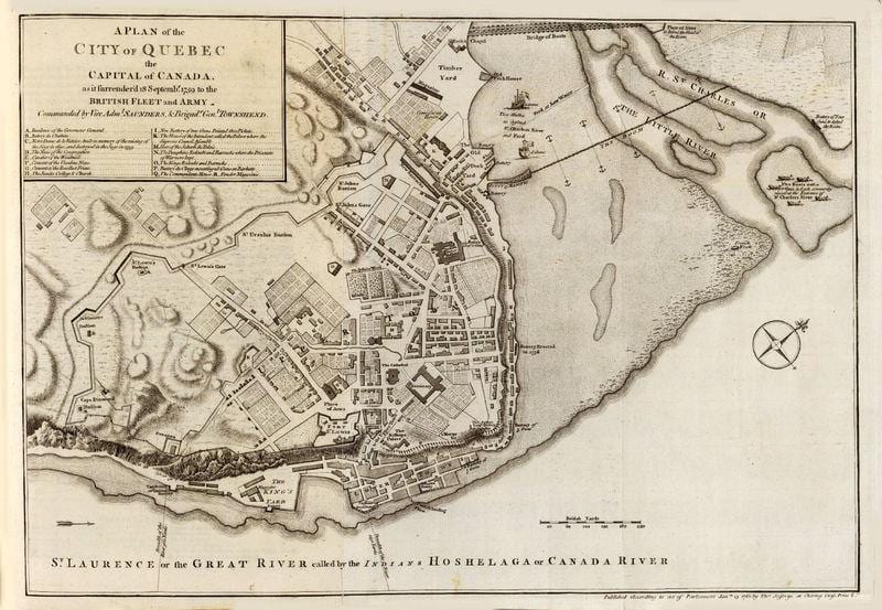 vell de la Ciutat de Quebec recorregut a peu mapa