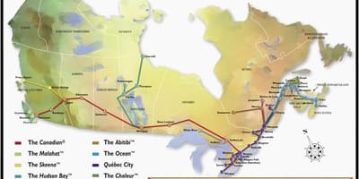 Mapa de la Ciutat de Quebec de l'estació de tren