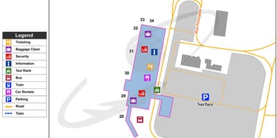 Mapa de la Ciutat de Quebec a l'aeroport