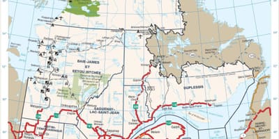 Mapa de carreteres de Quebec a canadà